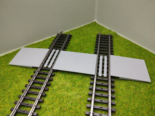 H0 Bahnübergang für Märklin K-Gleis-58x40mm - grau