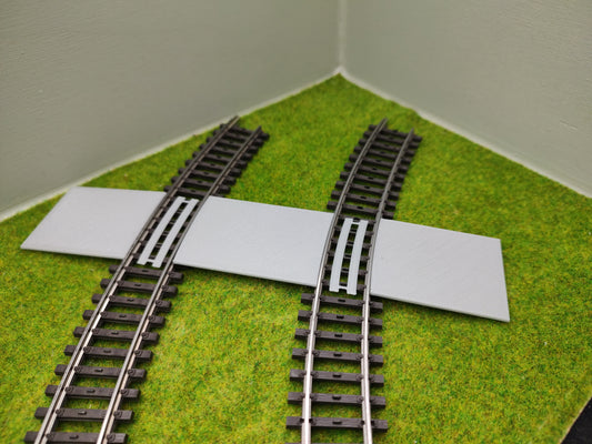 H0 Bahnübergang für Märklin K-Gleis-58x40mm - grau