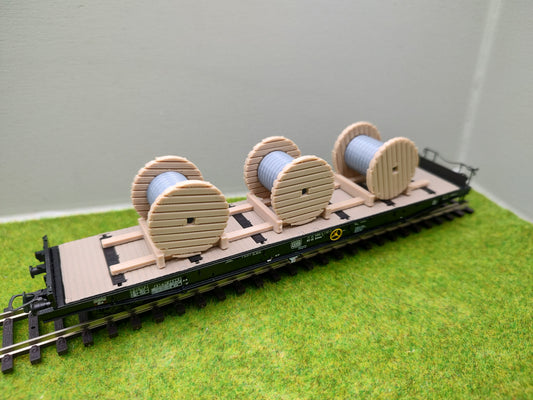 Ladegut H0, Kabelrollen auf Palette für Schwerlast- und Rungenwagons