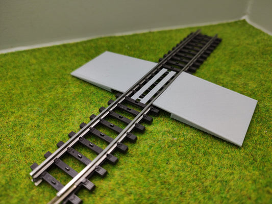 H0 Bahnübergang für Märklin K-Gleis-50x40mm - grau